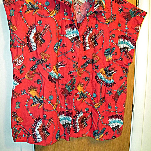 Woman's sleeveless top red Plus size - Picture 2 of 4